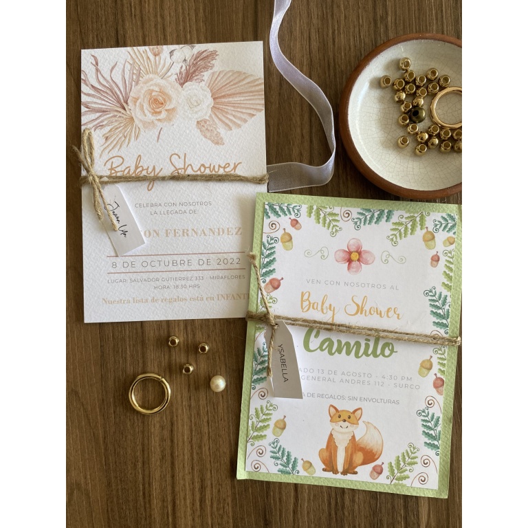 invitaciones fisicas de baby shower