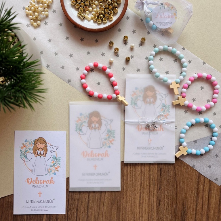 Pack 06 Comunión: Estampa + Pulsera Kids de colores