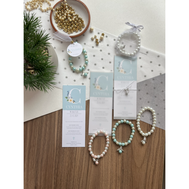 Pack 08 Bautizo: Capillo + Pulsera Jewel