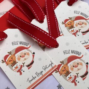 Christmas tags con cinta